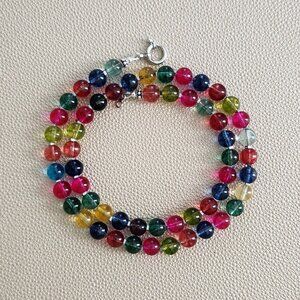 CRACKLE QUARTZ CRYSTAL NECKLACE--20"